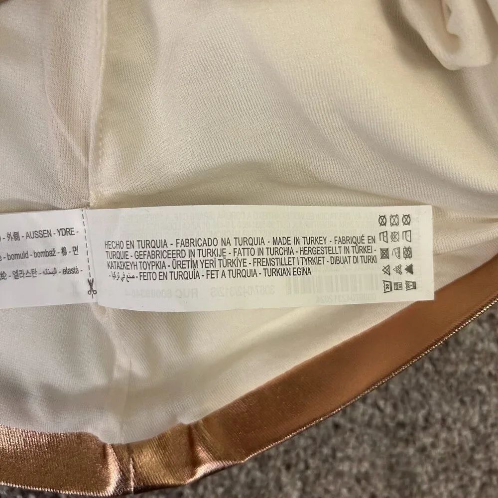 Zara Women's Bronze Metallic Off-Shoulder Strapless Top Size S - Small - NWT - Picture 15 of 16